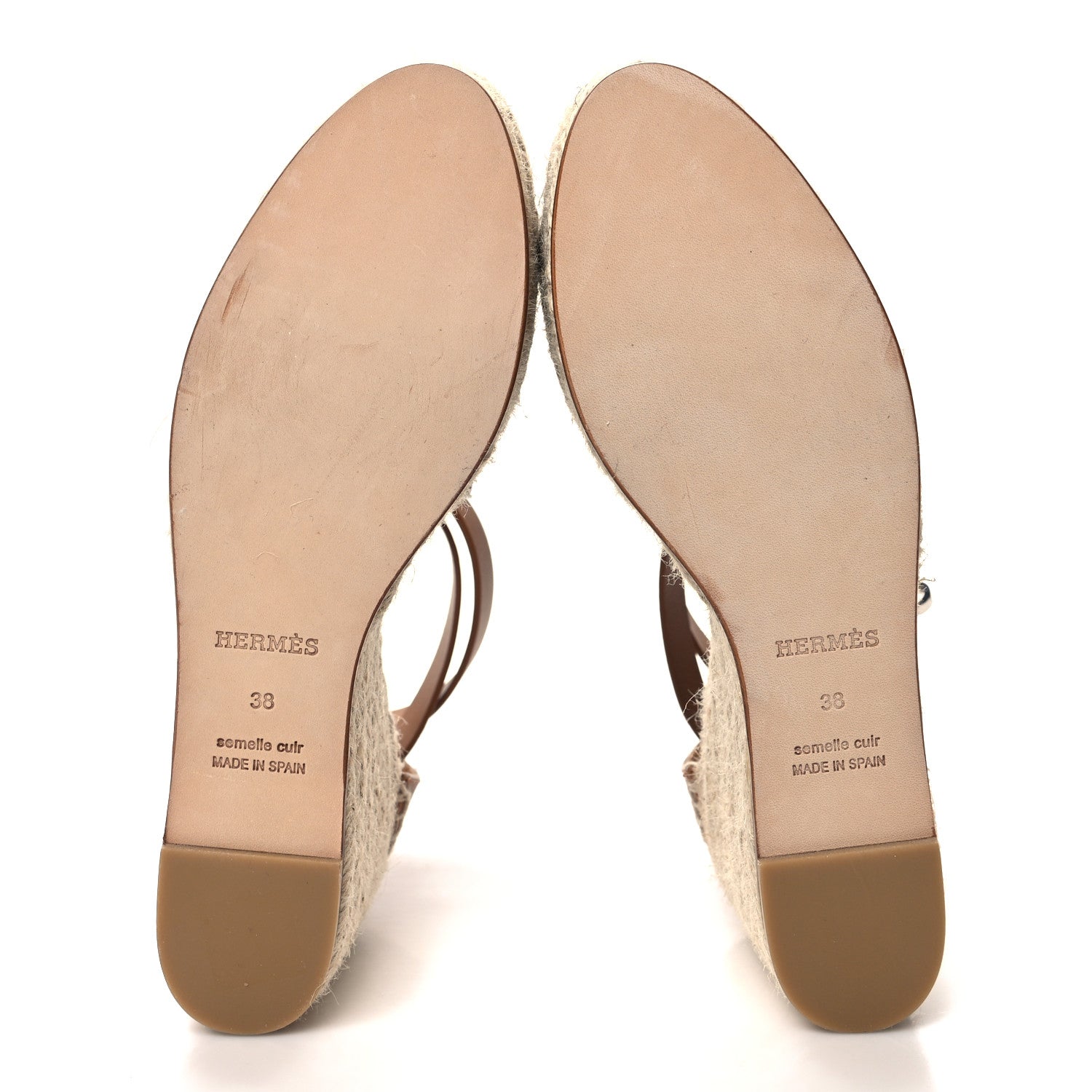 Hermes Denim Calfskin Tipoli Espadrille Wedge Sandals 38 Bleu Clair Naturel 5 of 8