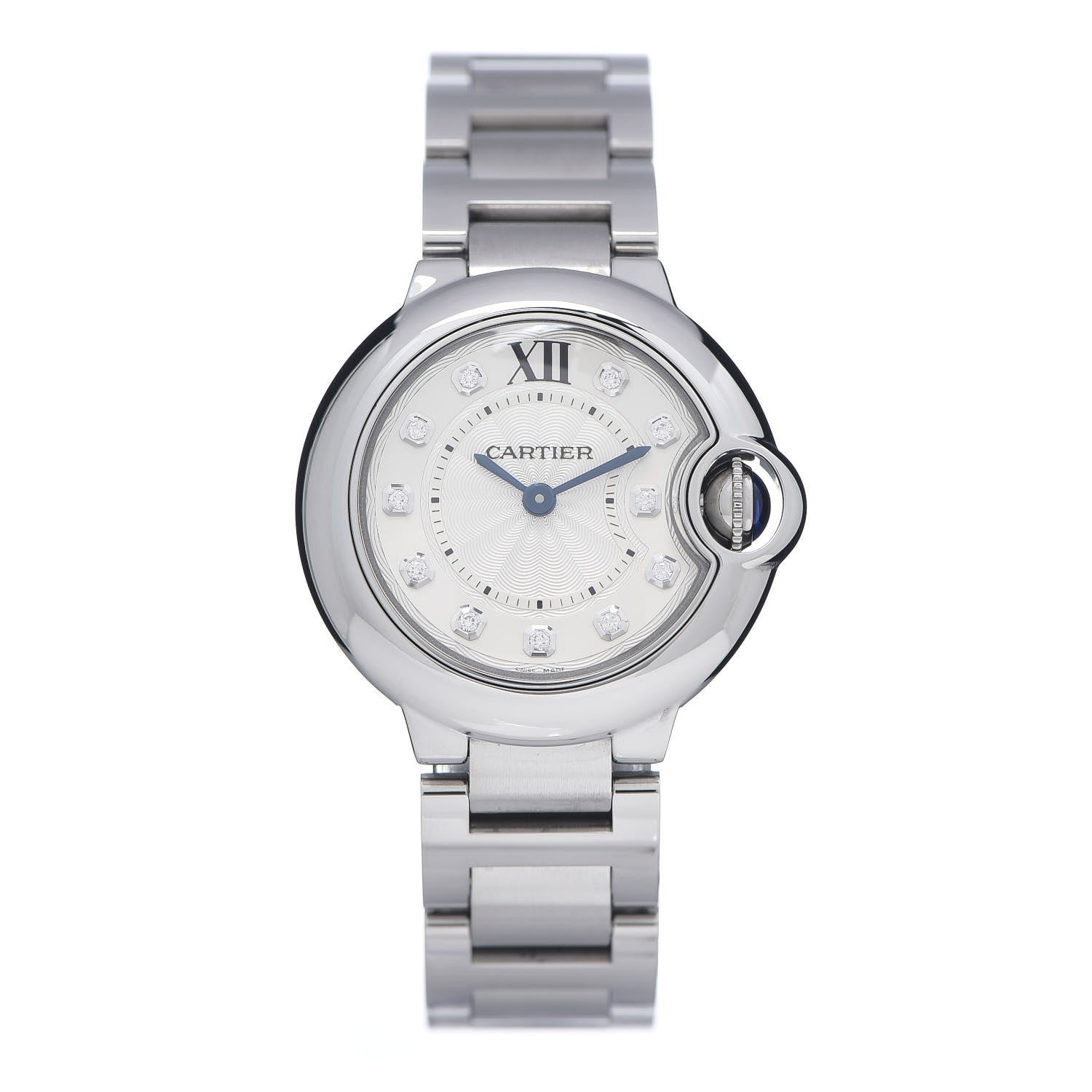 Cartier Stainless Steel Diamond 28mm Ballon Bleu De Cartier Quartz Watch 1 of 4