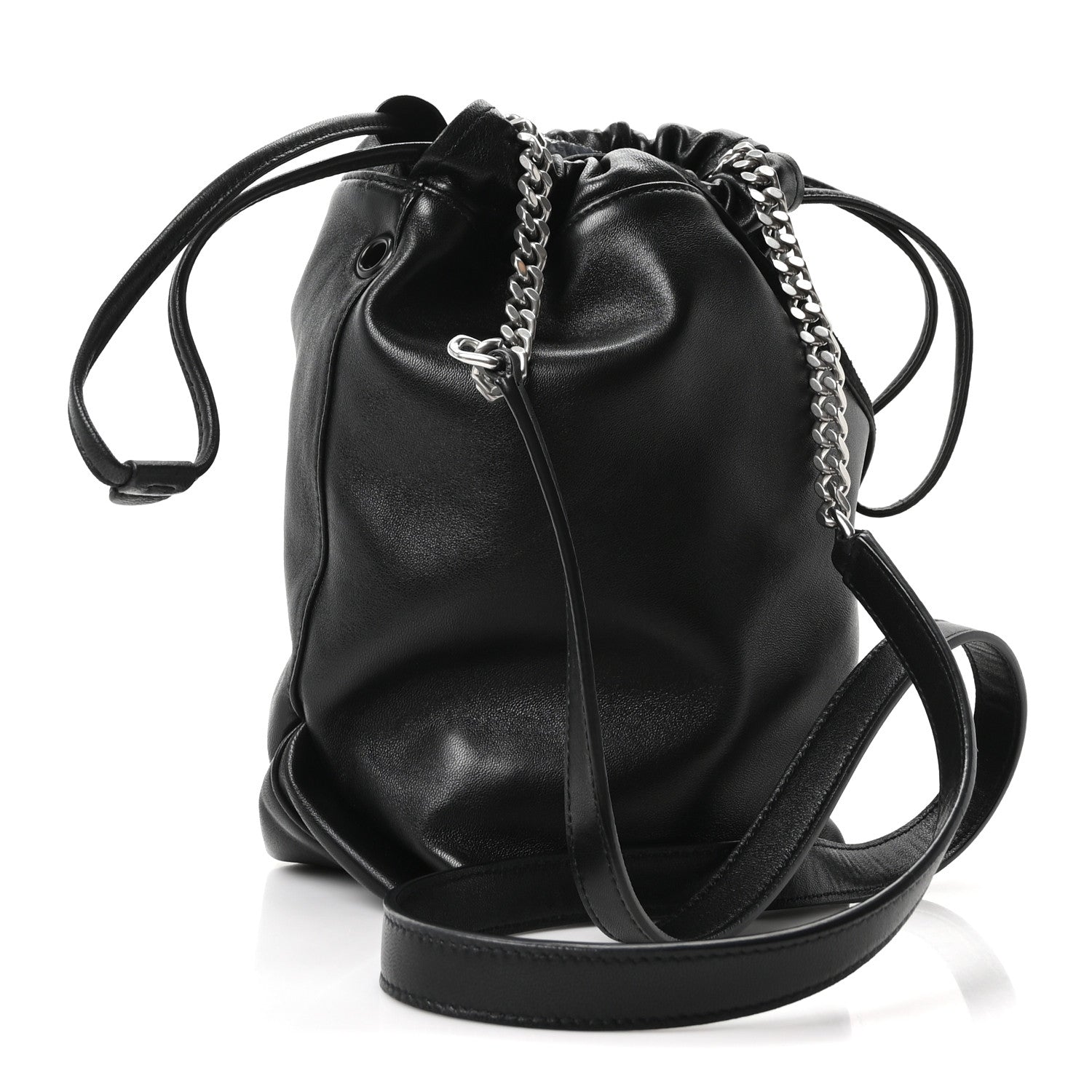Saint Laurent Lambskin Small Teddy Bucket Bag Black 4 of 12