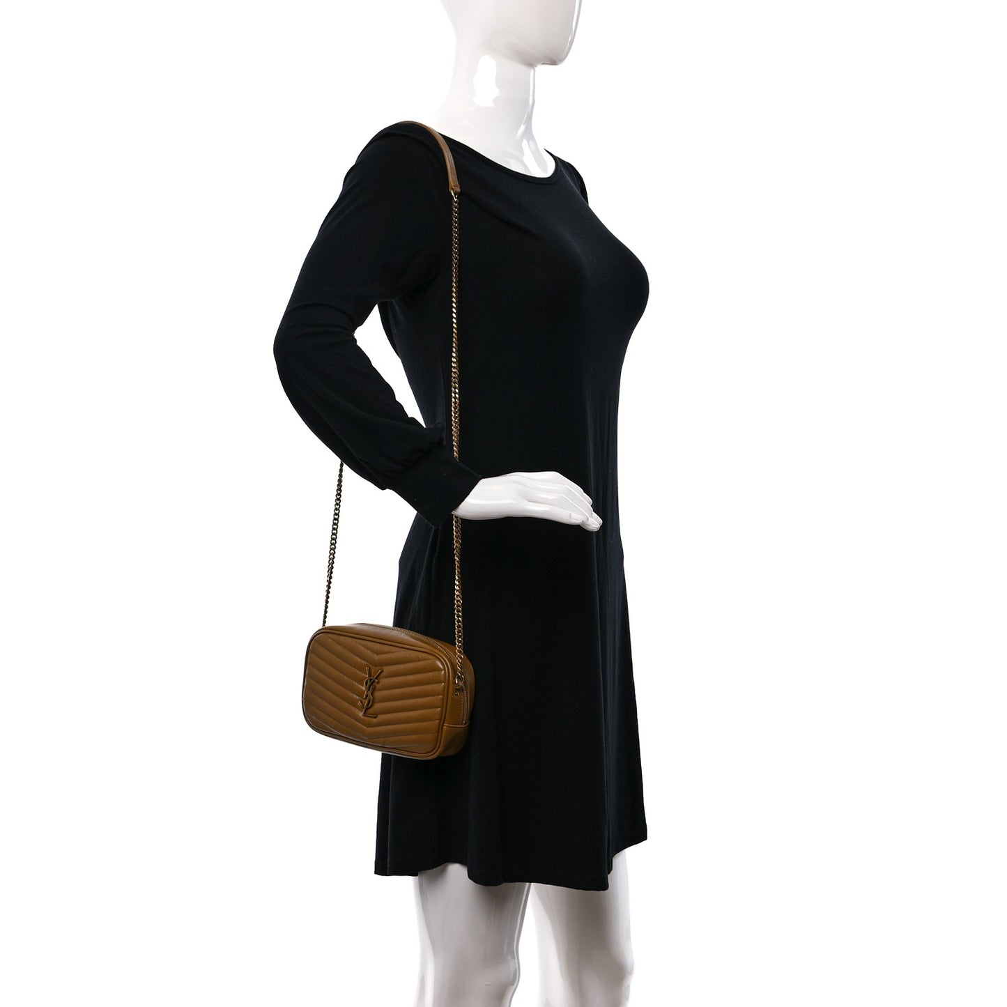 Calfskin Matelasse Monogram Mini Lou Camera Bag Tabac Brown