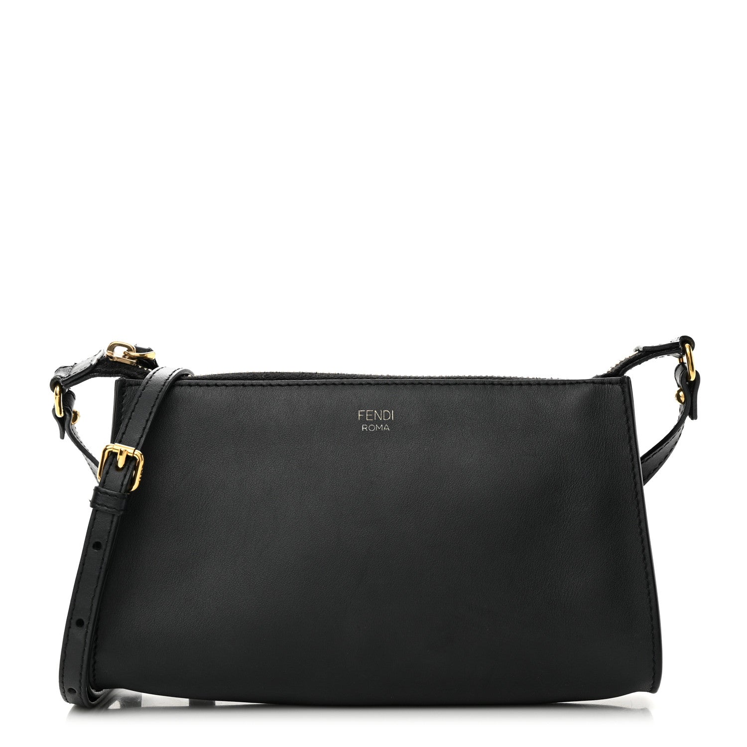 Fendi Vitello Baltico Mini Pouch Crossbody Pouch Black 1 of 14
