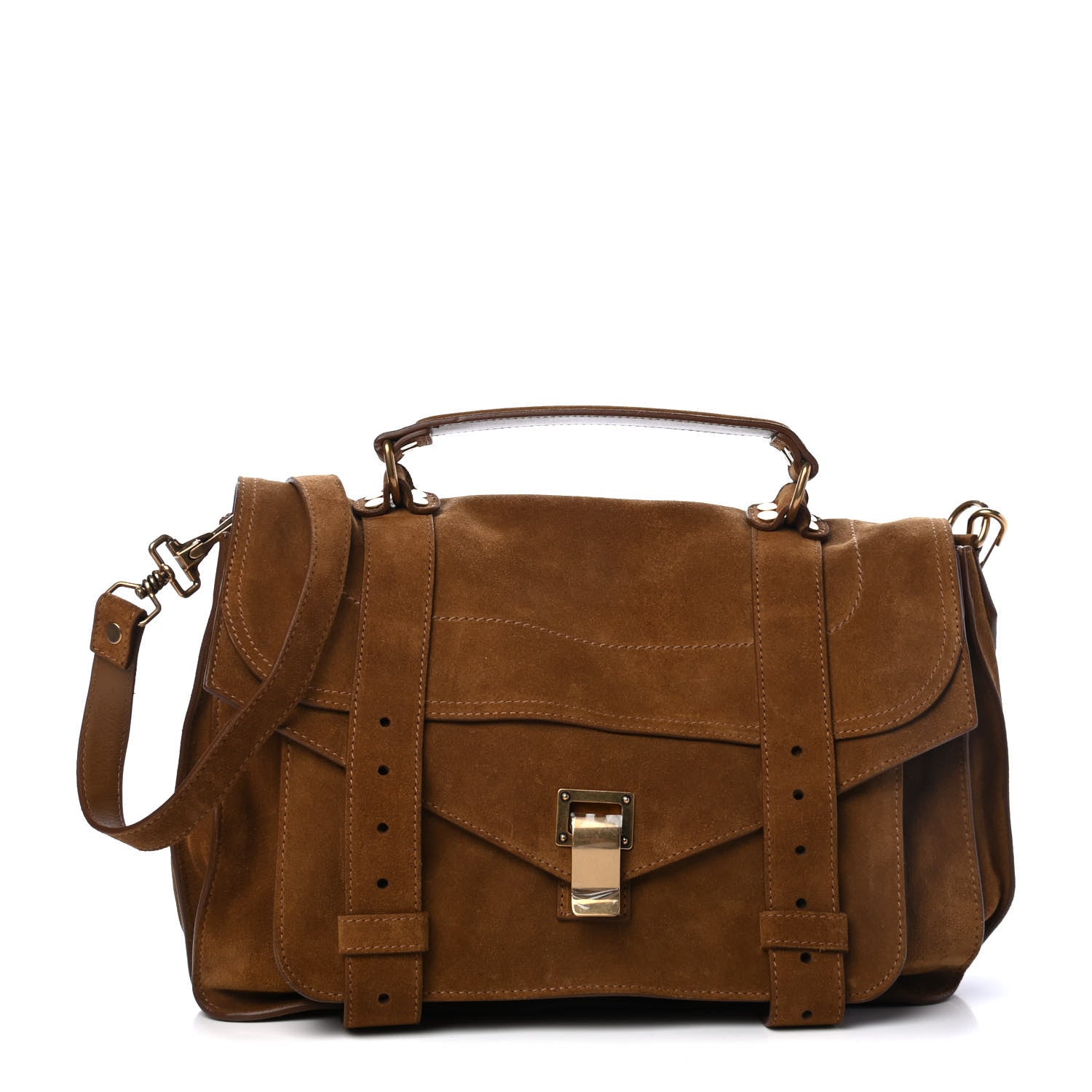 Proenza Schouler Suede Medium PS1 Satchel Tobacco 1 of 4