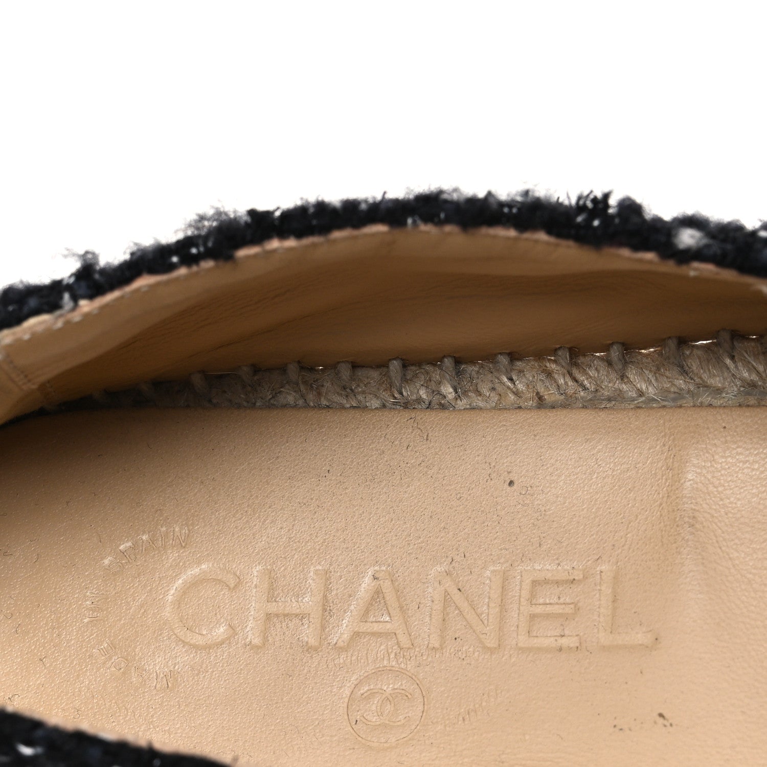 Chanel Metallic Lambskin Tweed CC Espadrilles 37 Black Silver 9 of 11