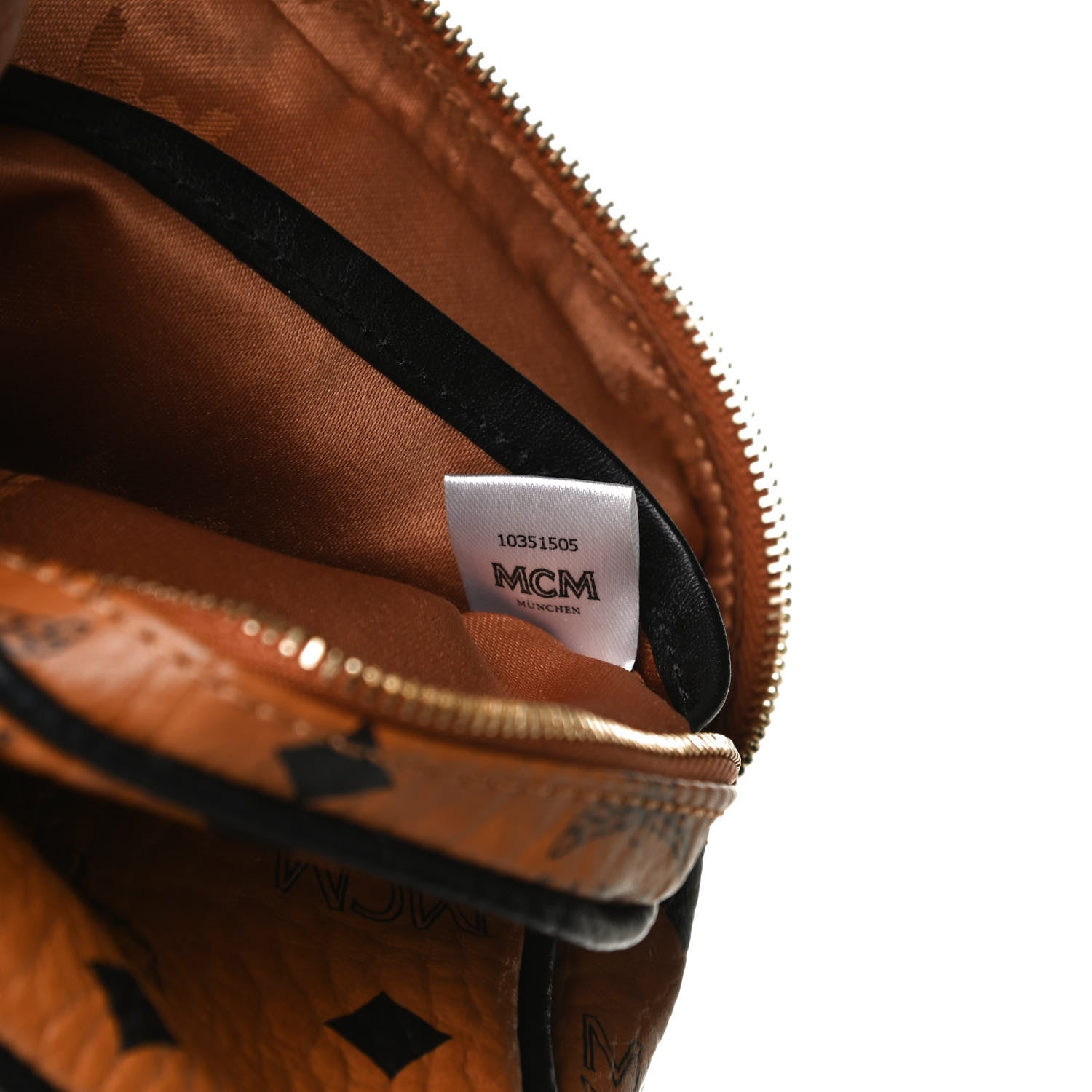 MCM Visetos Mini Camera Crossbody Bag Cognac 7 of 12