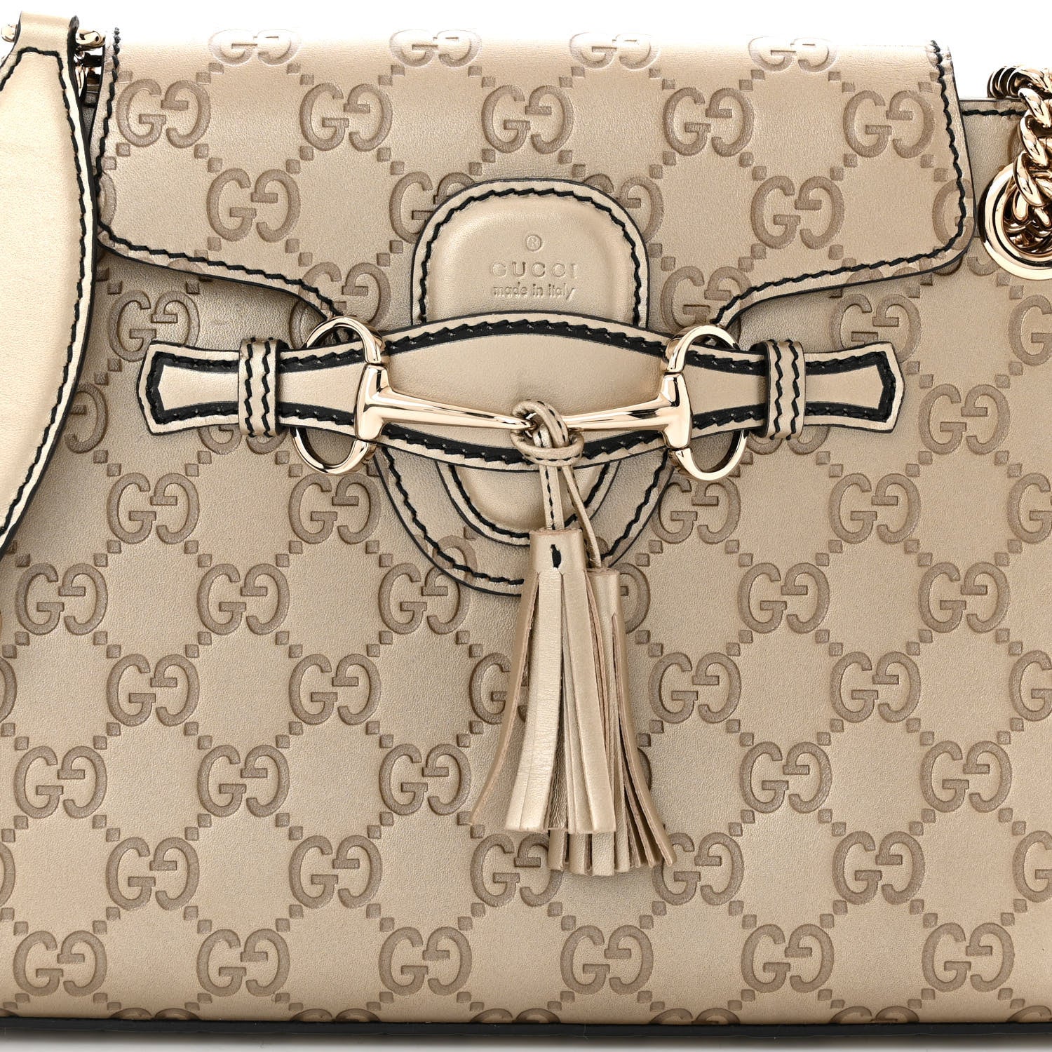 Gucci Guccissima Small Emily Shoulder Bag Gold 8 of 10