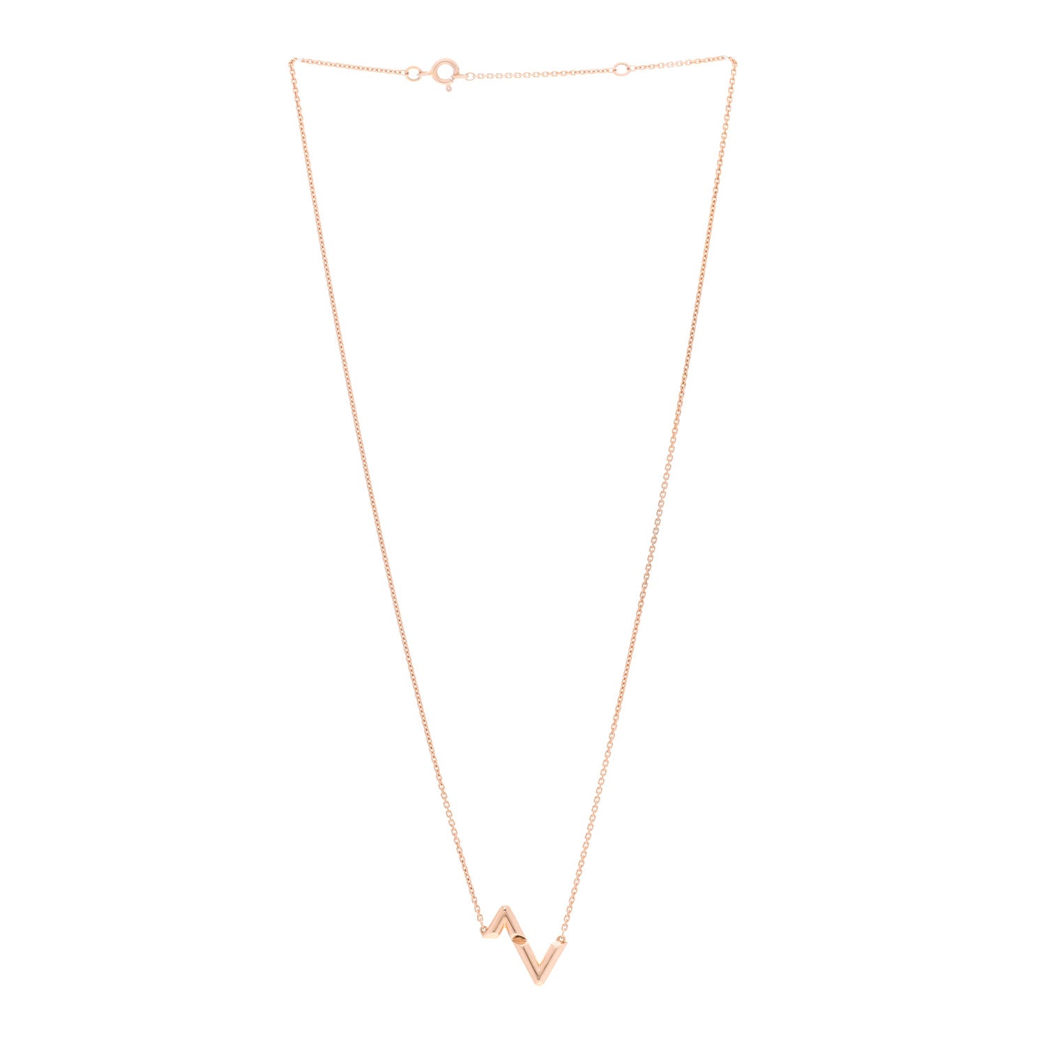 Louis Vuitton 18K Pink Gold LV Volt Upside Down Pendant Necklace 3 of 6