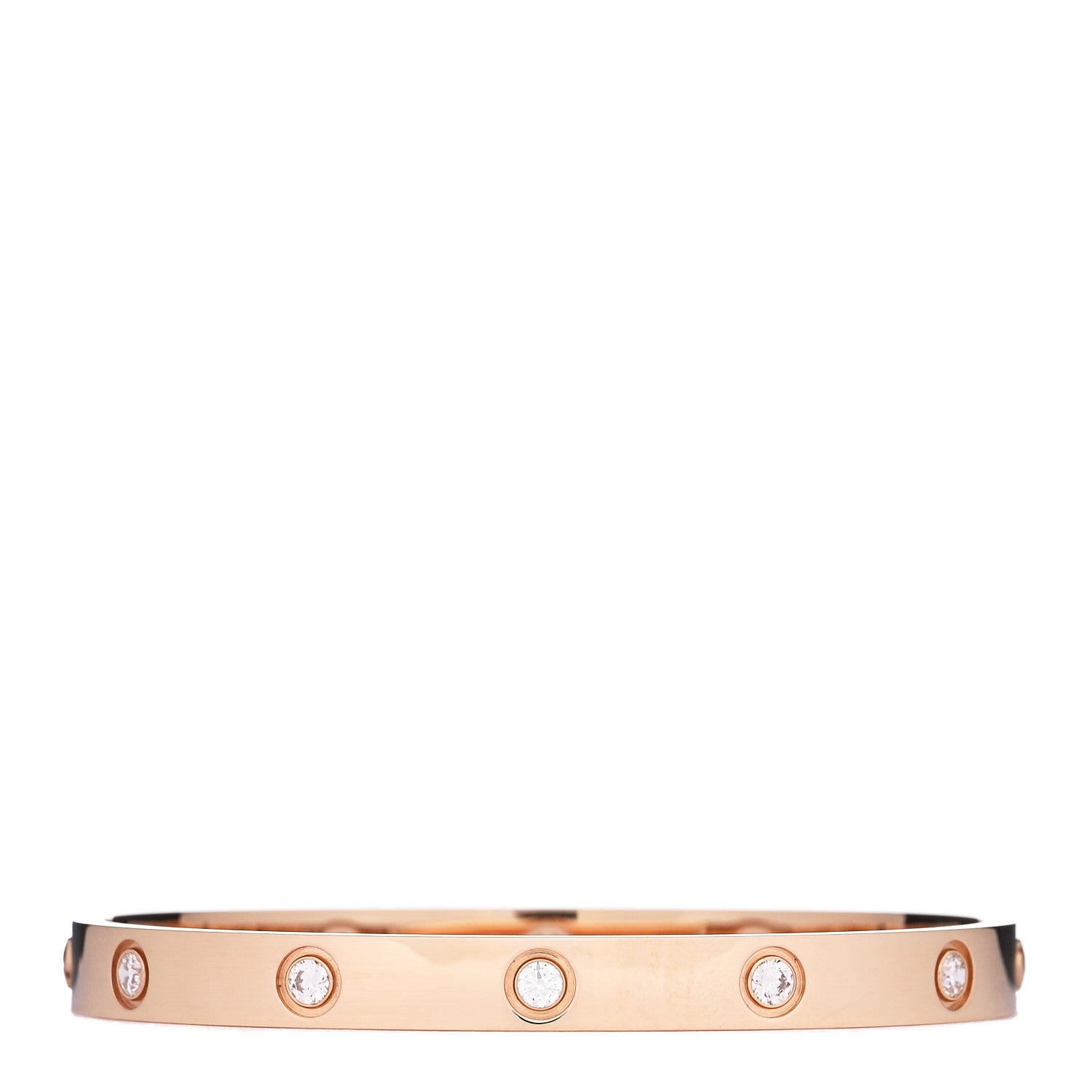 Cartier 18K Pink Gold 10 Diamond LOVE Bracelet 17 1 of 3