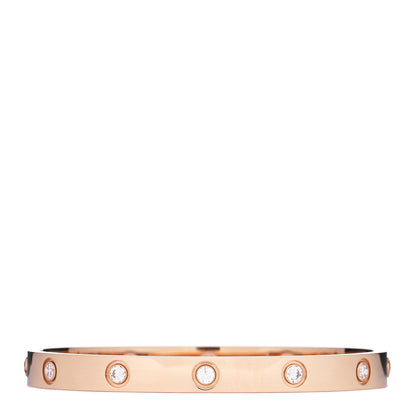 Cartier 18K Pink Gold 10 Diamond LOVE Bracelet 17 1 of 3