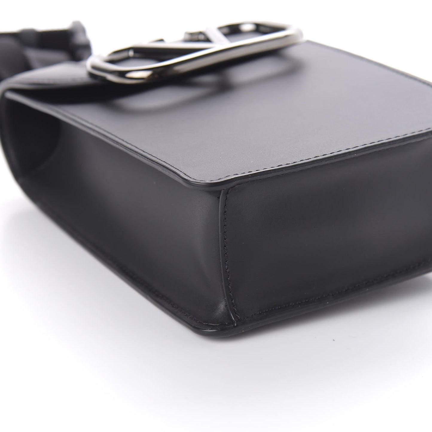 Smooth Calfskin Small VLogo Crossbody Bag Black