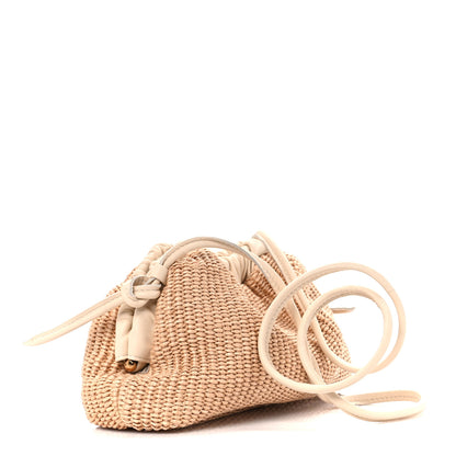 Mansur Gavriel Raffia Lambskin Woven Mini Cloud Clutch Natural Avorio 3 of 10