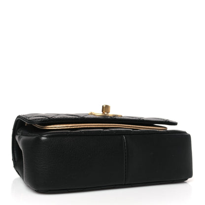 Chanel Lambskin Quilted Small Camellia Flower Flap Black 5 of 10