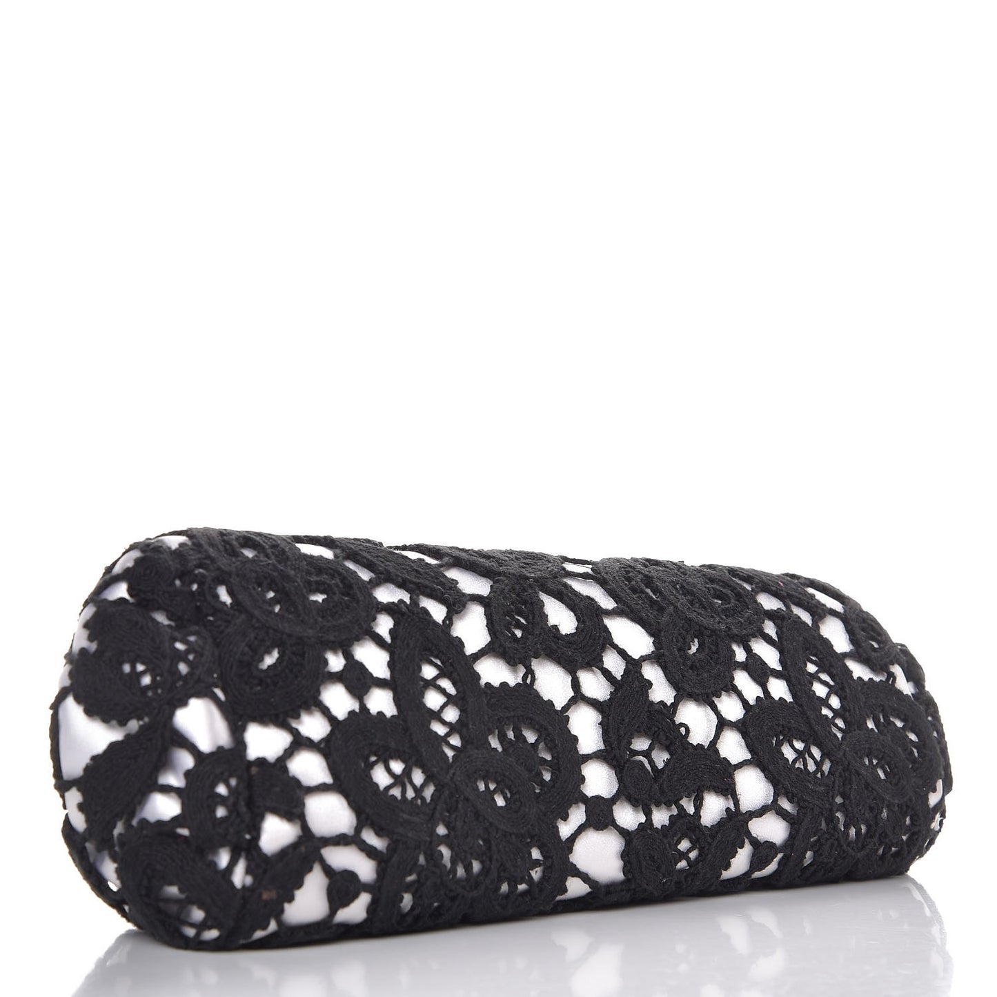 Lace Timeless Perfume Bottle Top Clutch Black White