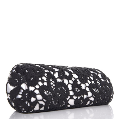 Chanel Lace Timeless Perfume Bottle Top Clutch Black White 4 of 8