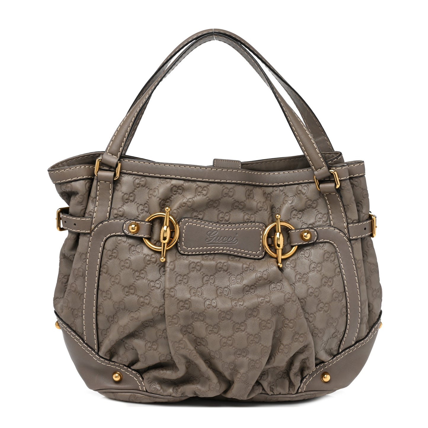 Guccissima Medium Jockey Tote Grey