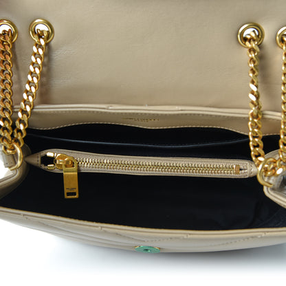 Saint Laurent Calfskin Y Quilted Monogram Small Loulou Chain Satchel Dark Beige 5 of 9