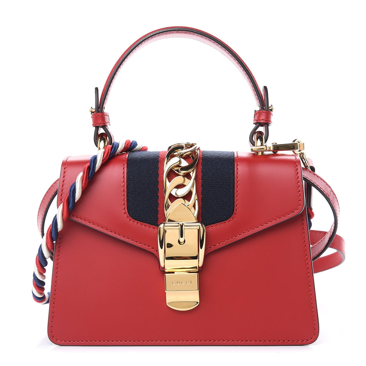 Calfskin Mini Sylvie Top Handle Bag Hibiscus Red
