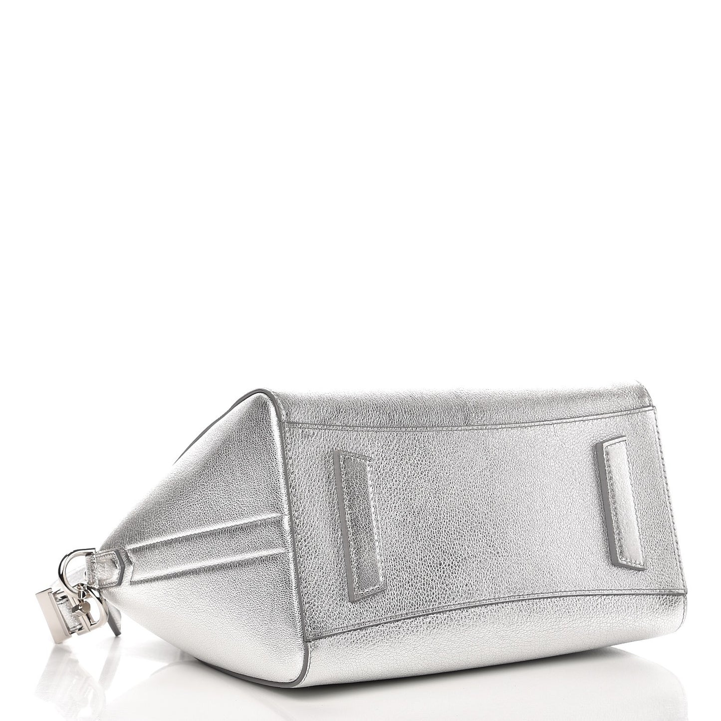 Metallic Sugar Goatskin Small Antigona Silver