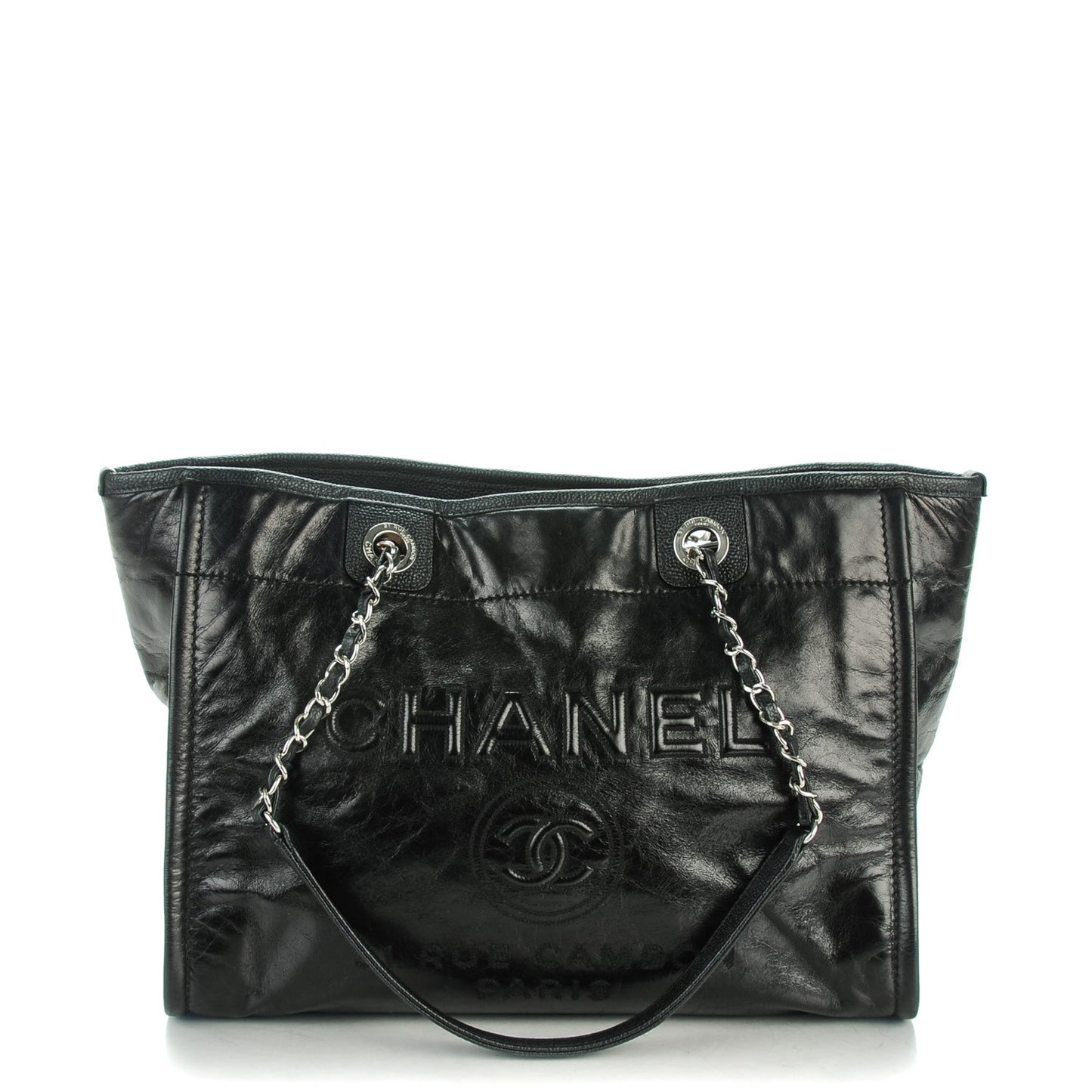 Calfskin Small Deauville Tote Black