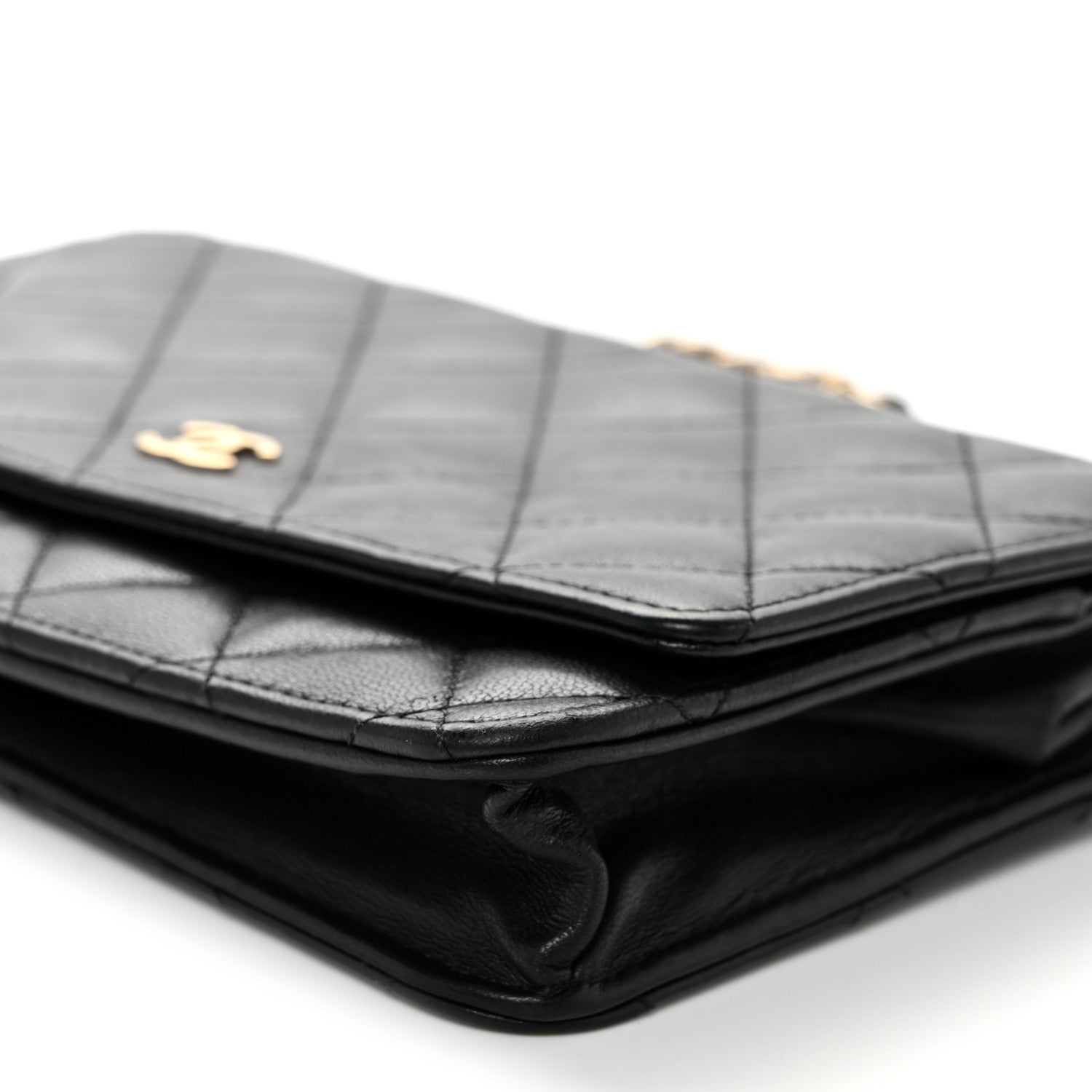 Chanel Lambskin Quilted Wallet On Chain WOC Black 11 of 13