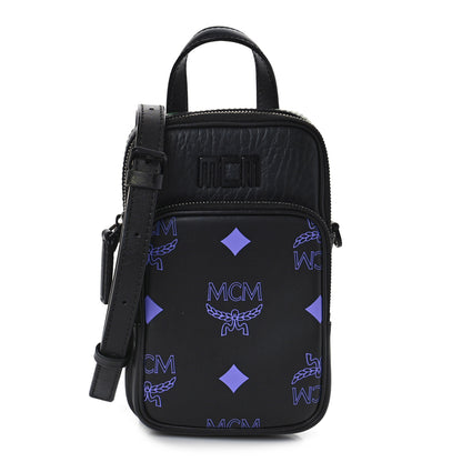 MCM Calfskin Color Splash Mini Crossbody Black Purple Green 1 of 9