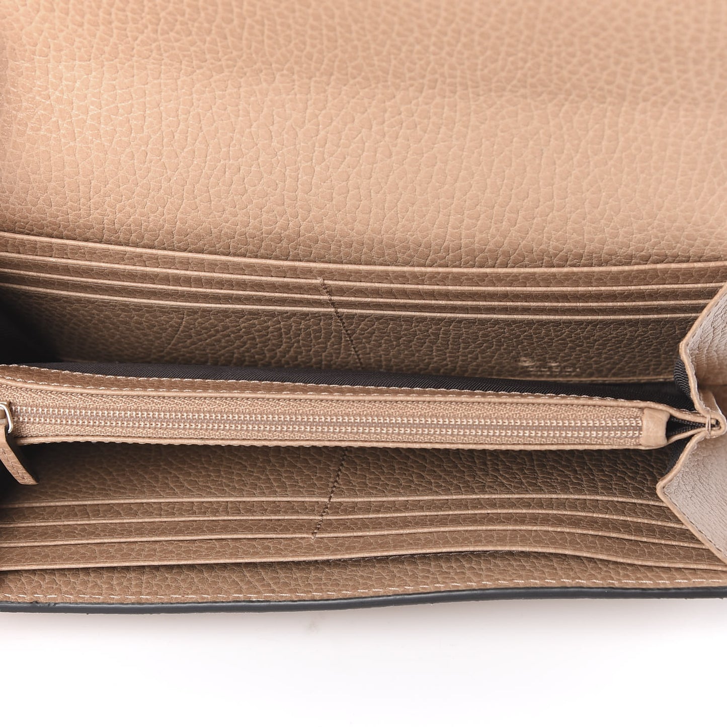 Dollar Calfskin Interlocking G Continental Wallet Camelia