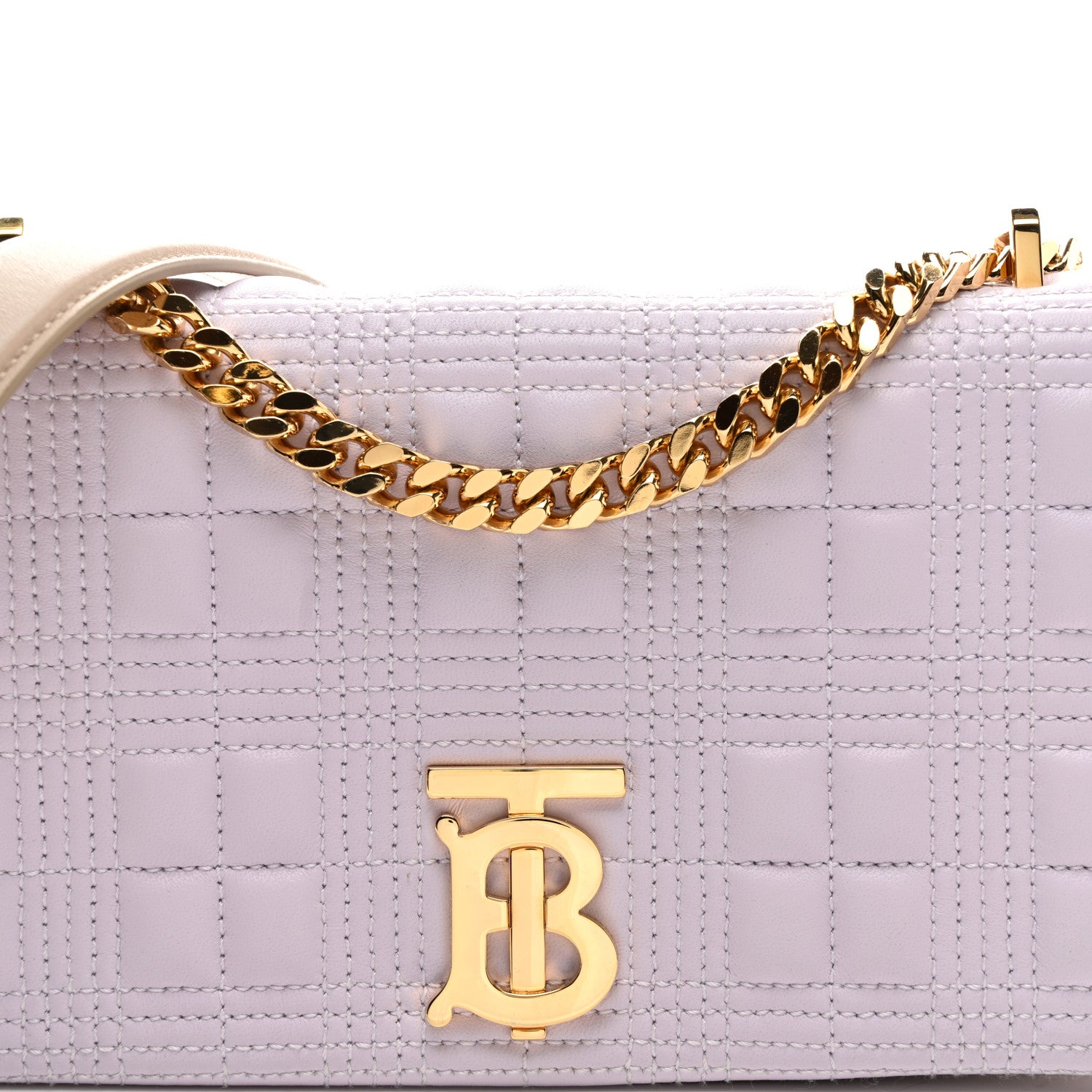 Burberry Lambskin Quilted Small Lola Bag Pale Thistle Soft Fawn 7 of 9