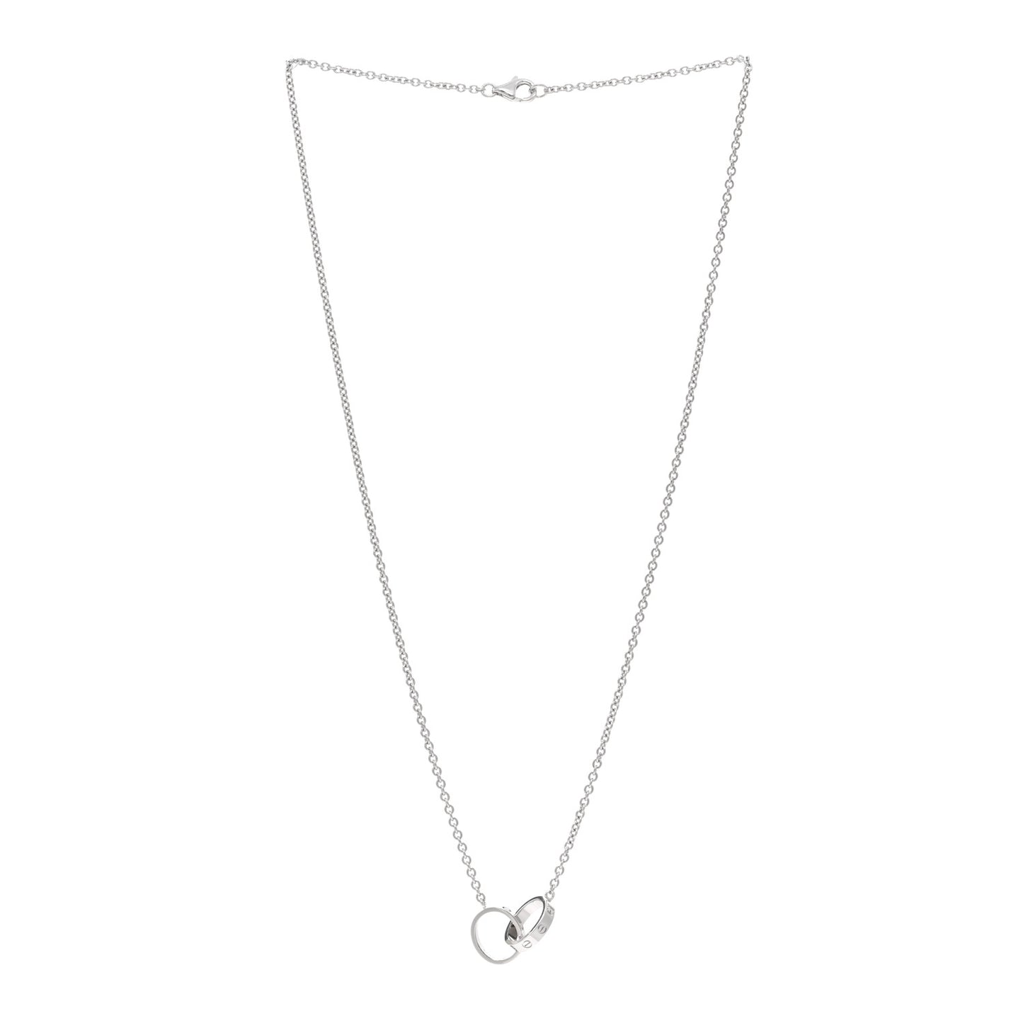 18K White Gold Interlocking LOVE Necklace