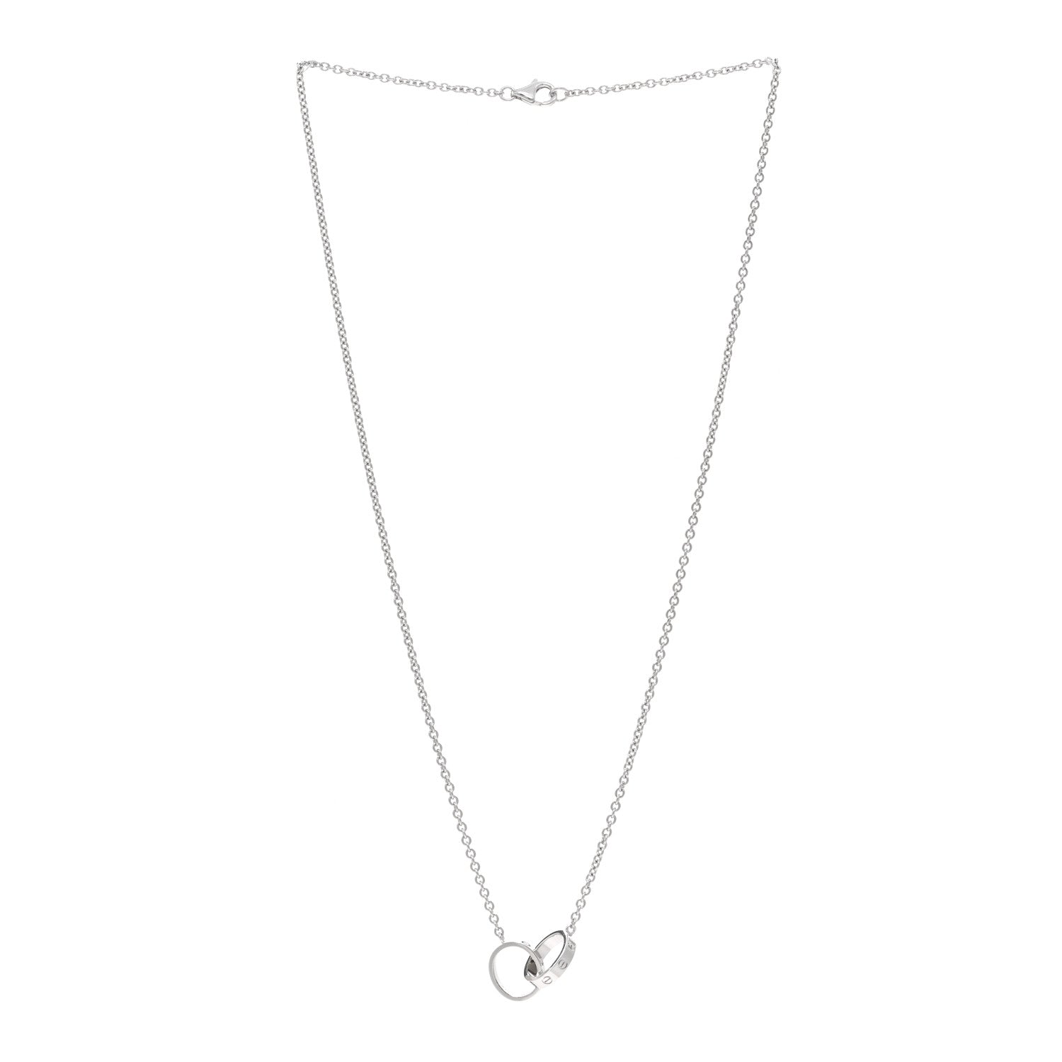 Cartier 18K White Gold Interlocking LOVE Necklace 3 of 6