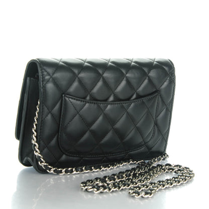 Chanel Lambskin Quilted Wallet On Chain WOC Black 3 of 7