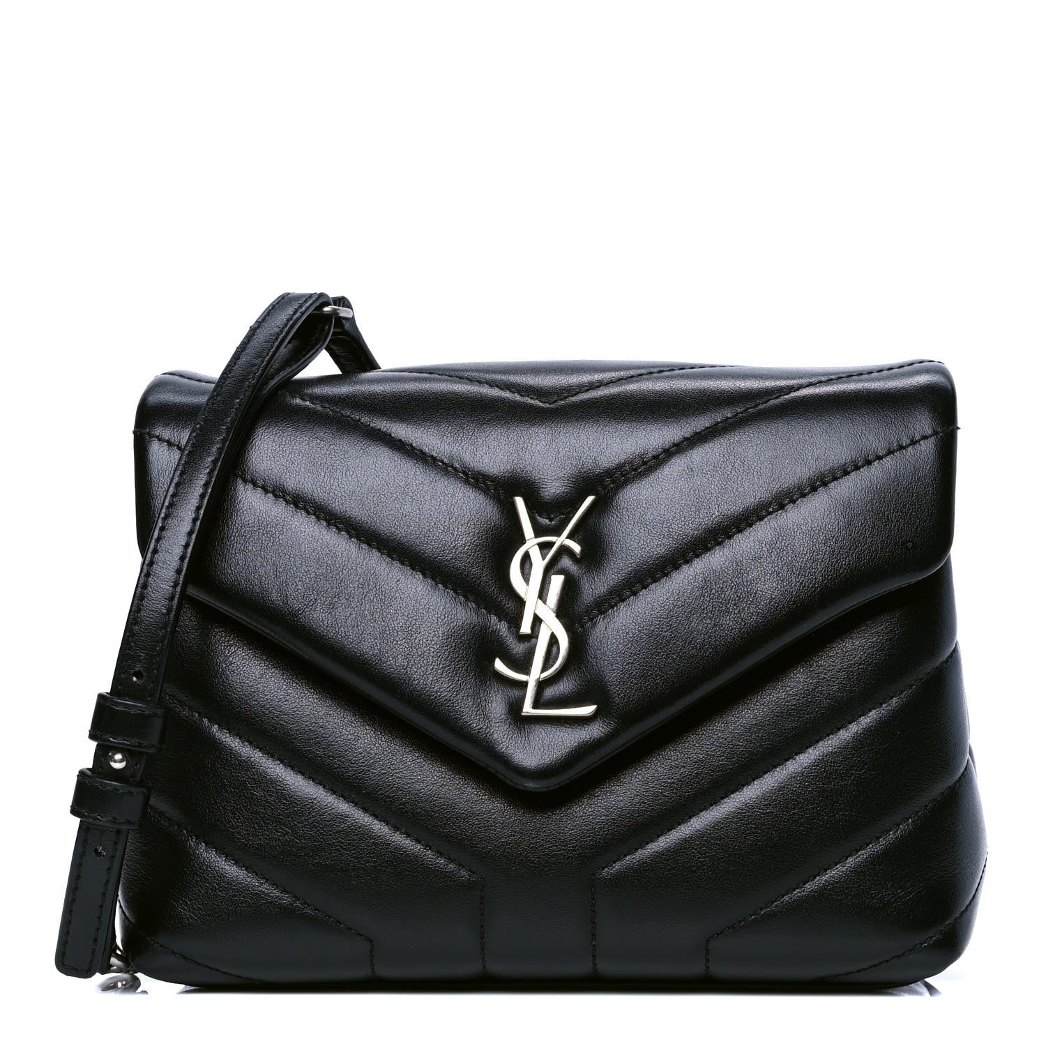 Saint Laurent Calfskin Y Quilted Monogram Toy Loulou Crossbody Bag Black 1 of 5