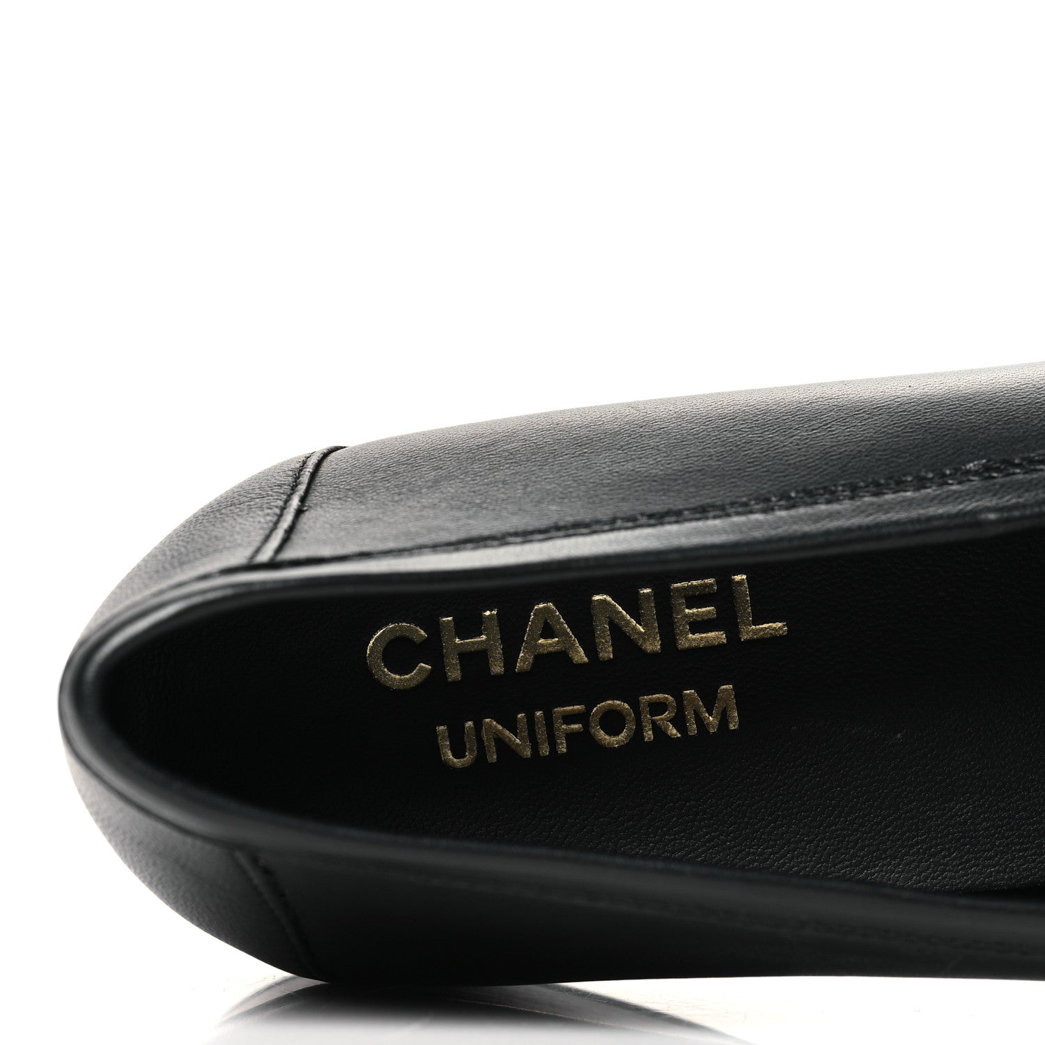 Chanel Calfskin Womens Stitched CC Loafers 39 Black 8 of 10