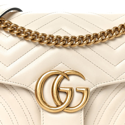 Gucci Calfskin Matelasse Small GG Marmont Shoulder Bag White 8 of 10