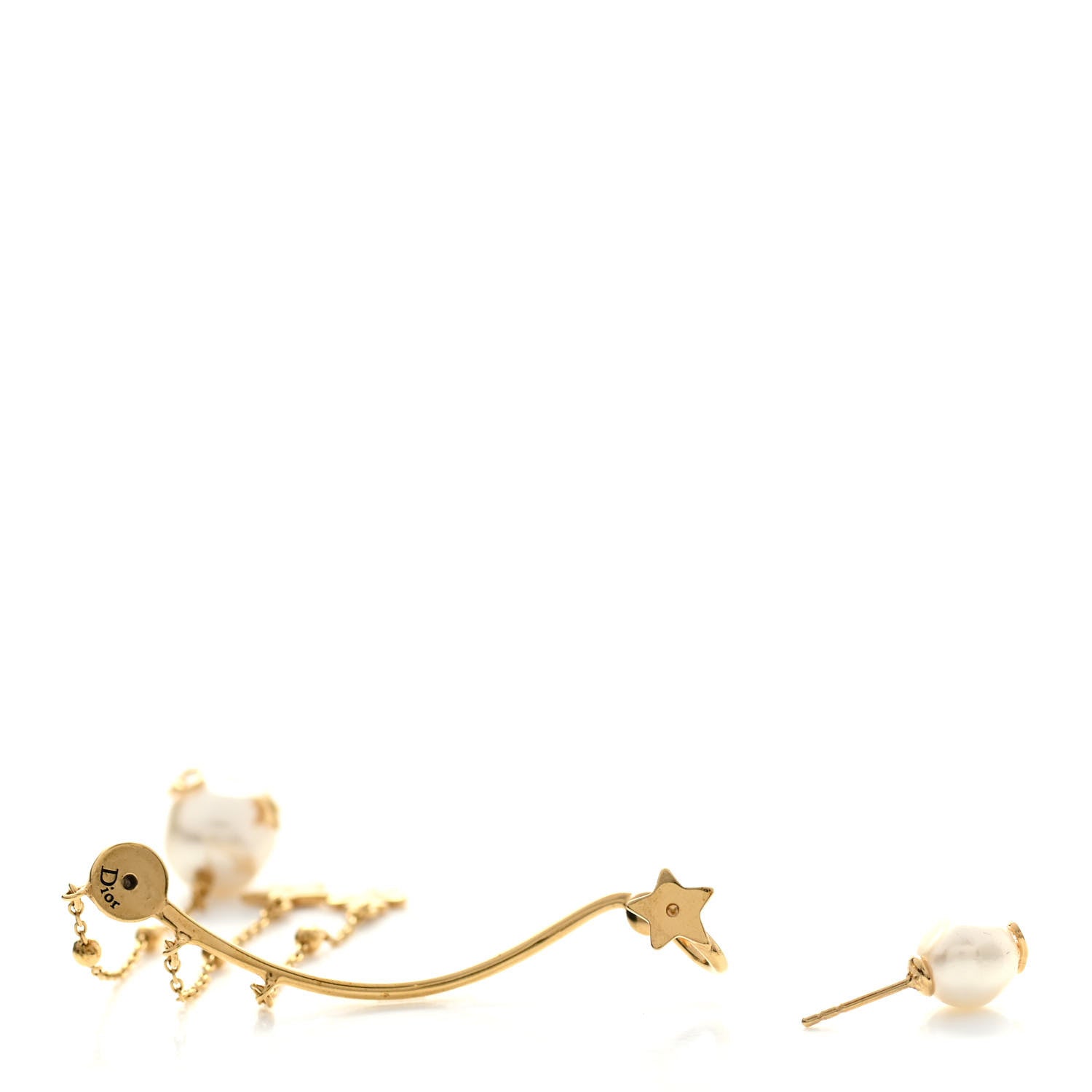 Christian Dior Pearl Shiny-D Earring Gold 3 of 4