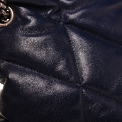 Saint Laurent Lambskin Quilted Small Loulou Puffer Monogram Chain Satchel Navy 17 of 24