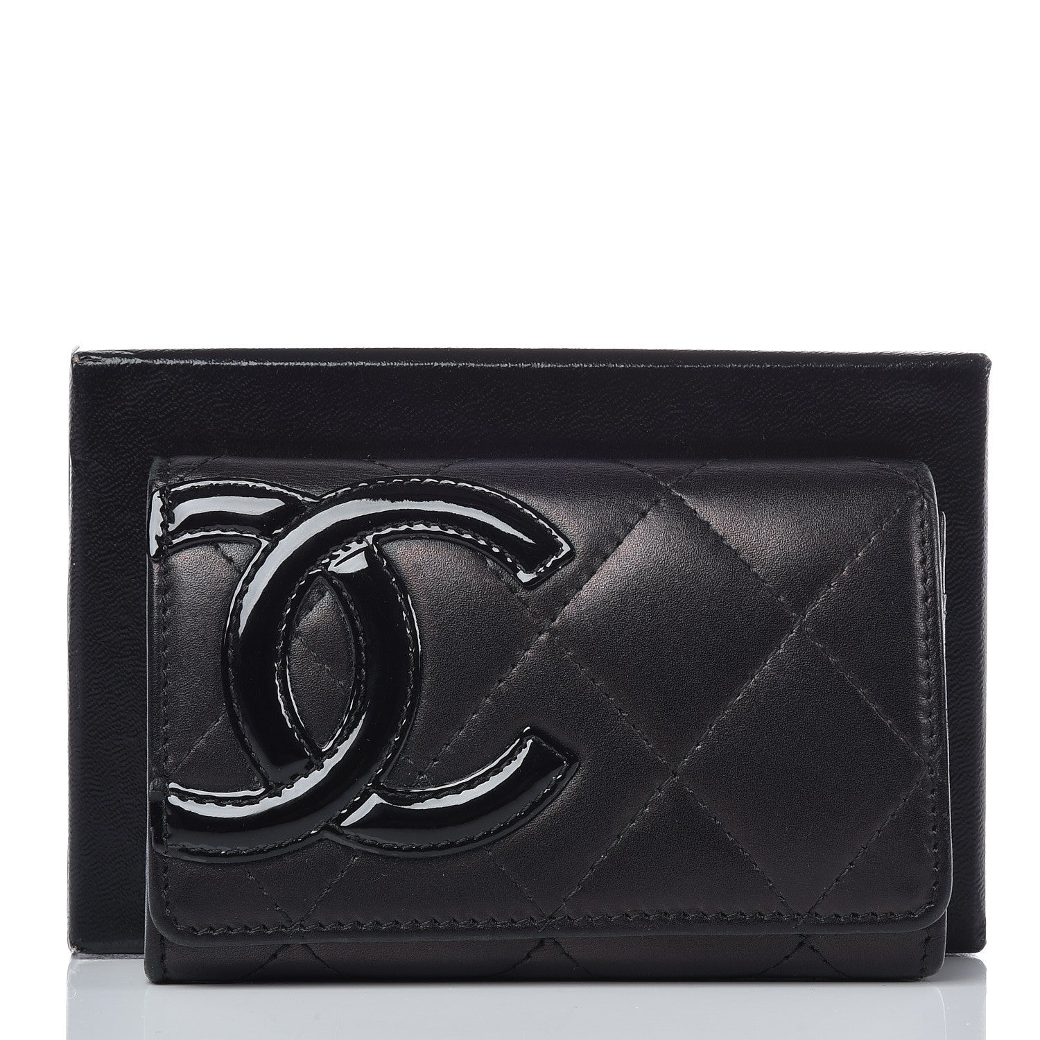 Chanel Calfskin Quilted Cambon Business Card Holder Black 15 of 15
