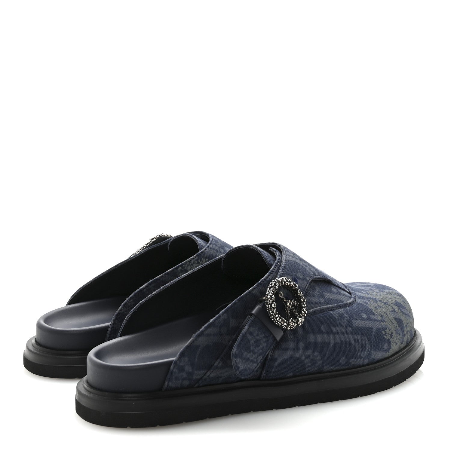 Christian Dior X DENIM TEARS Denim Calfskin Oblique Mens Mules 42