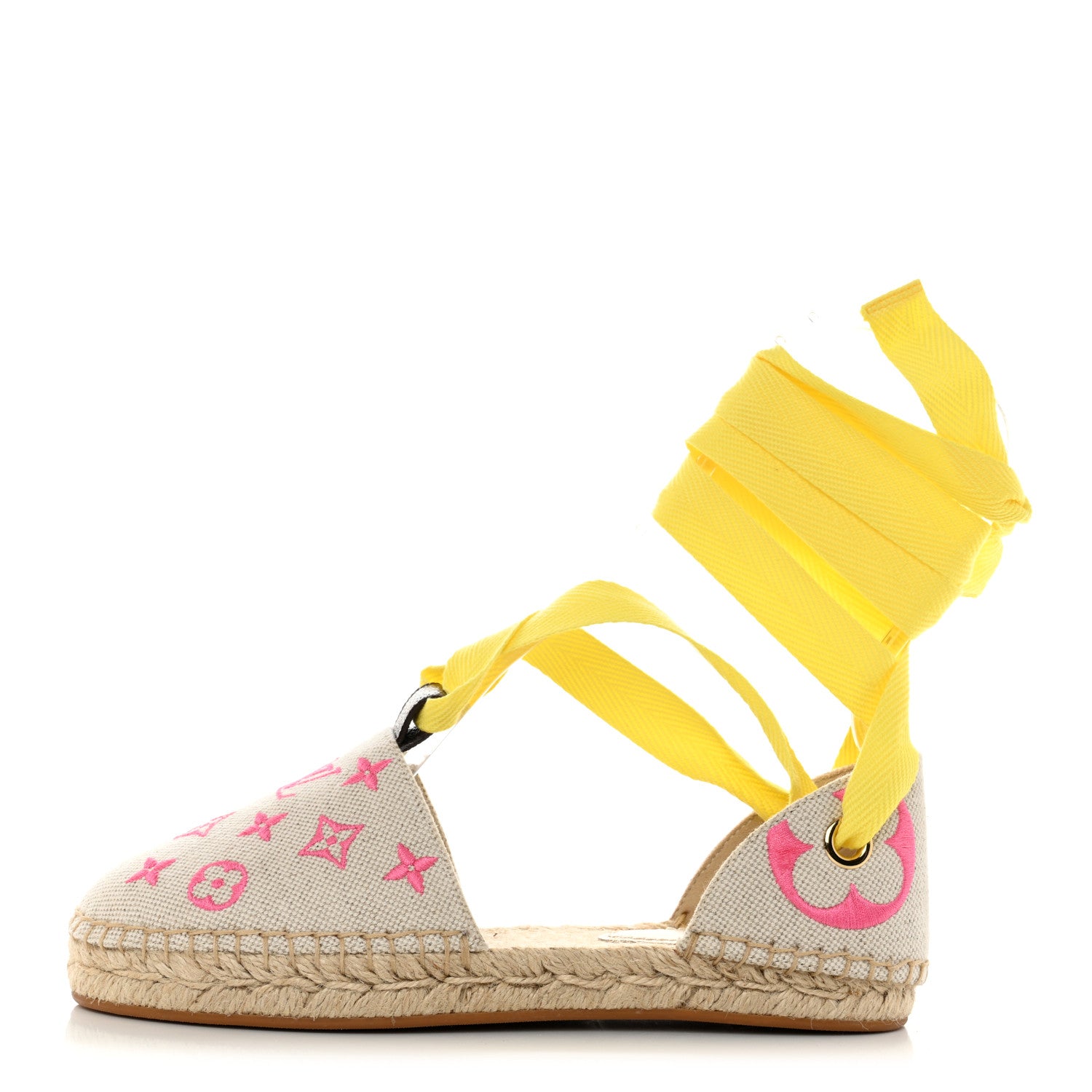 Louis Vuitton Canvas Monogram Starboard Wedge Espadrilles 36 Rose Pop 1 of 8