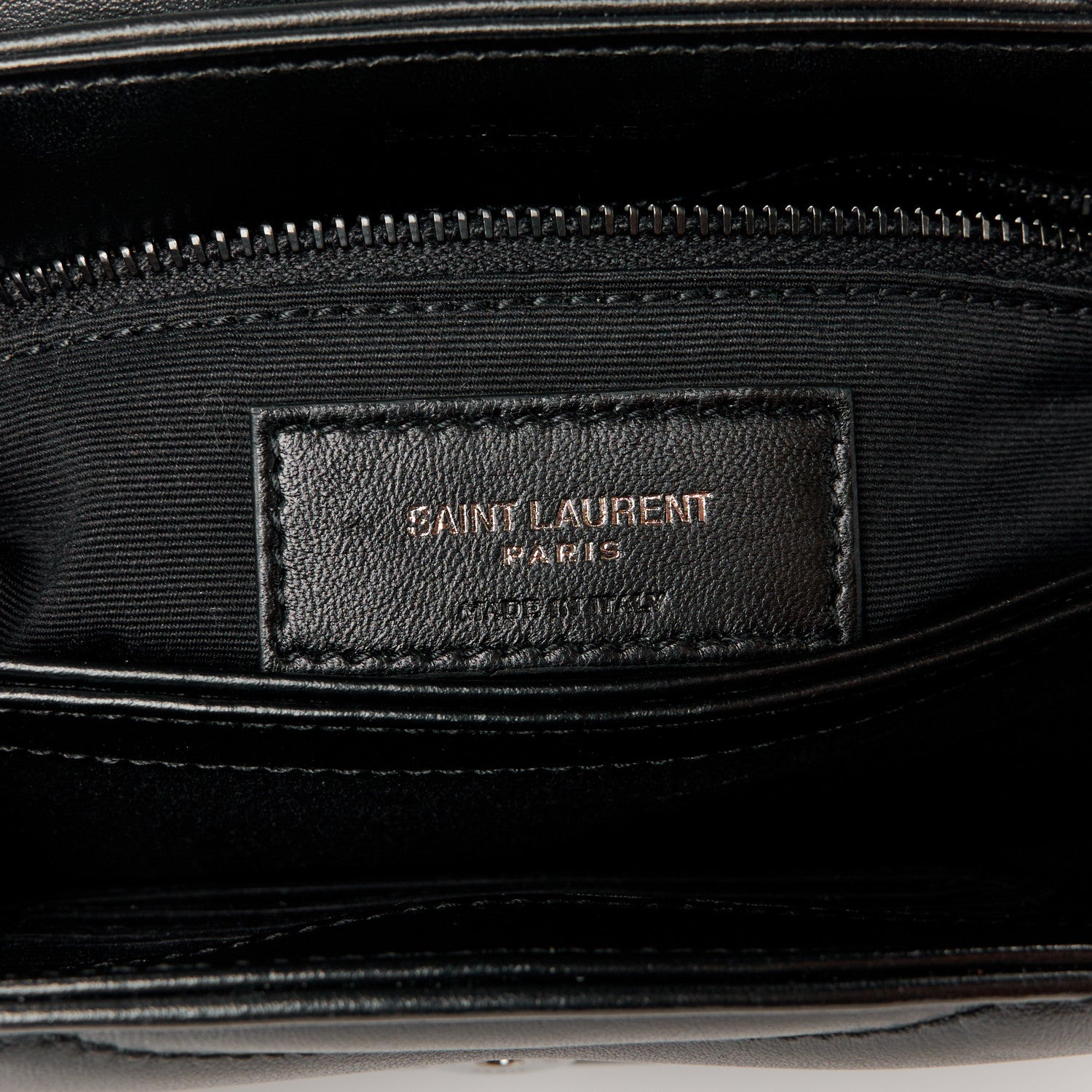 Saint Laurent Calfskin Y Quilted Monogram Monochrome Toy Loulou Crossbody Bag Black 6 of 11