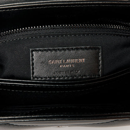 Saint Laurent Calfskin Y Quilted Monogram Monochrome Toy Loulou Crossbody Bag Black 6 of 11