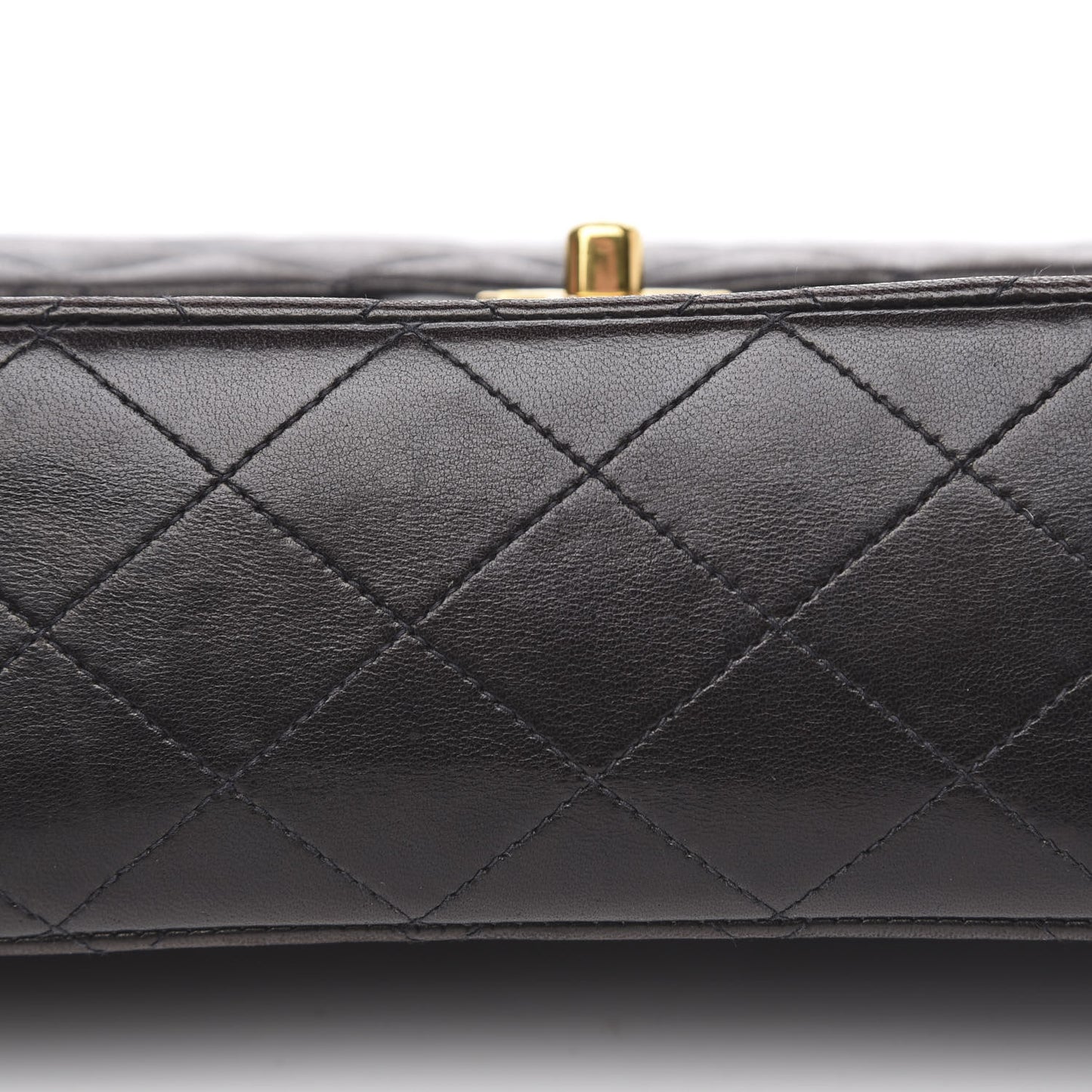 Lambskin Quilted Medium Double Flap Black