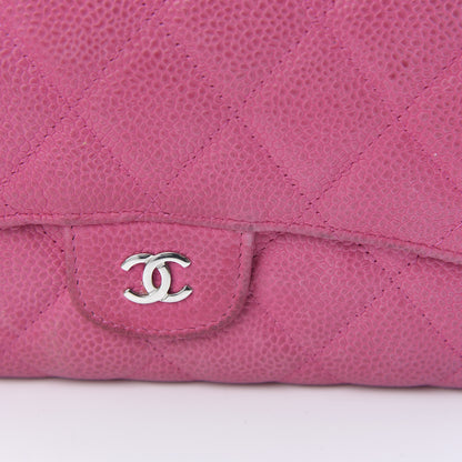 Chanel Iridescent Caviar Quilted Large Flap Wallet Pink 17 of 18