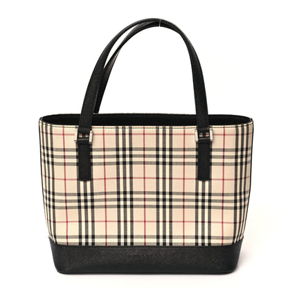 Burberry Canvas House Check Small Tote Black 1 of 12