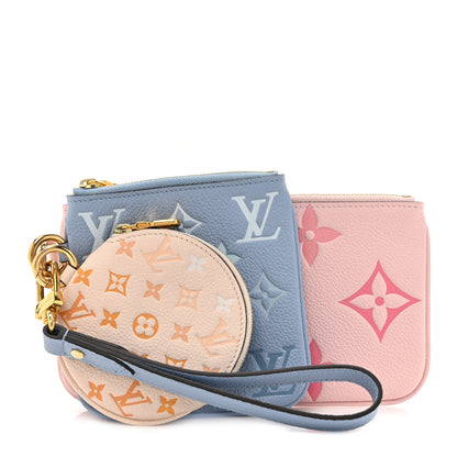 Louis Vuitton Empreinte Monogram Giant By The Pool Trio Pouch Rosebud Summer Blue Cream Saffron 1 of 10