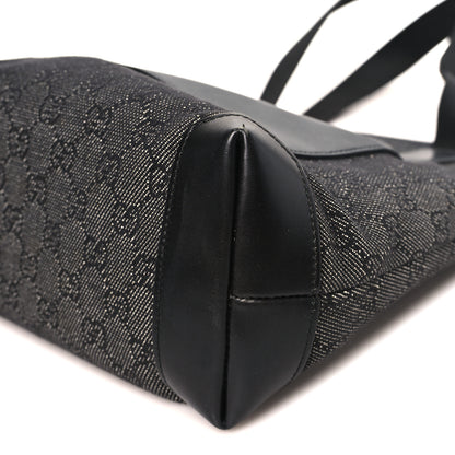 Gucci Denim Monogram Tote Bag Black 10 of 11