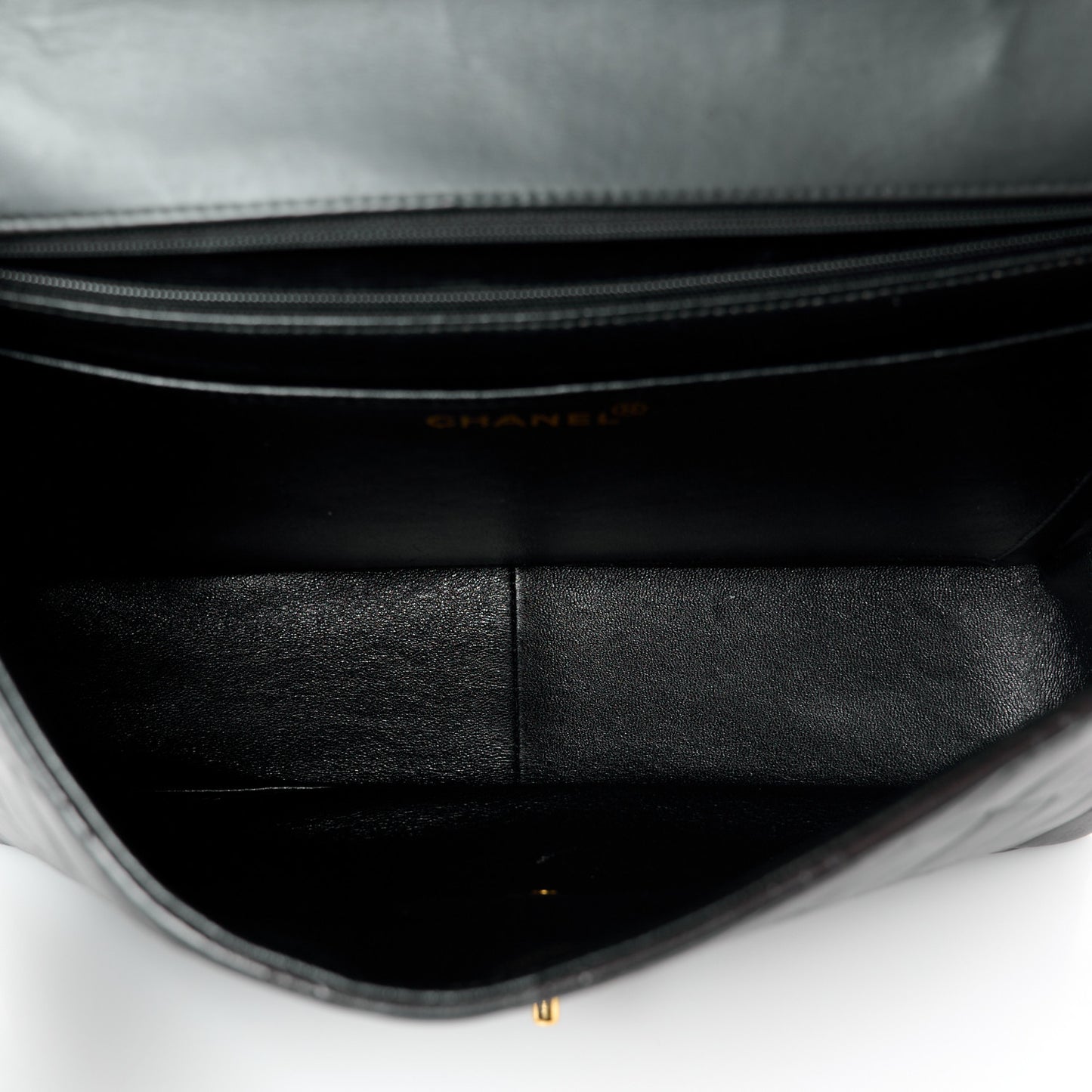 Lambskin Quilted Jumbo Single Flap Black