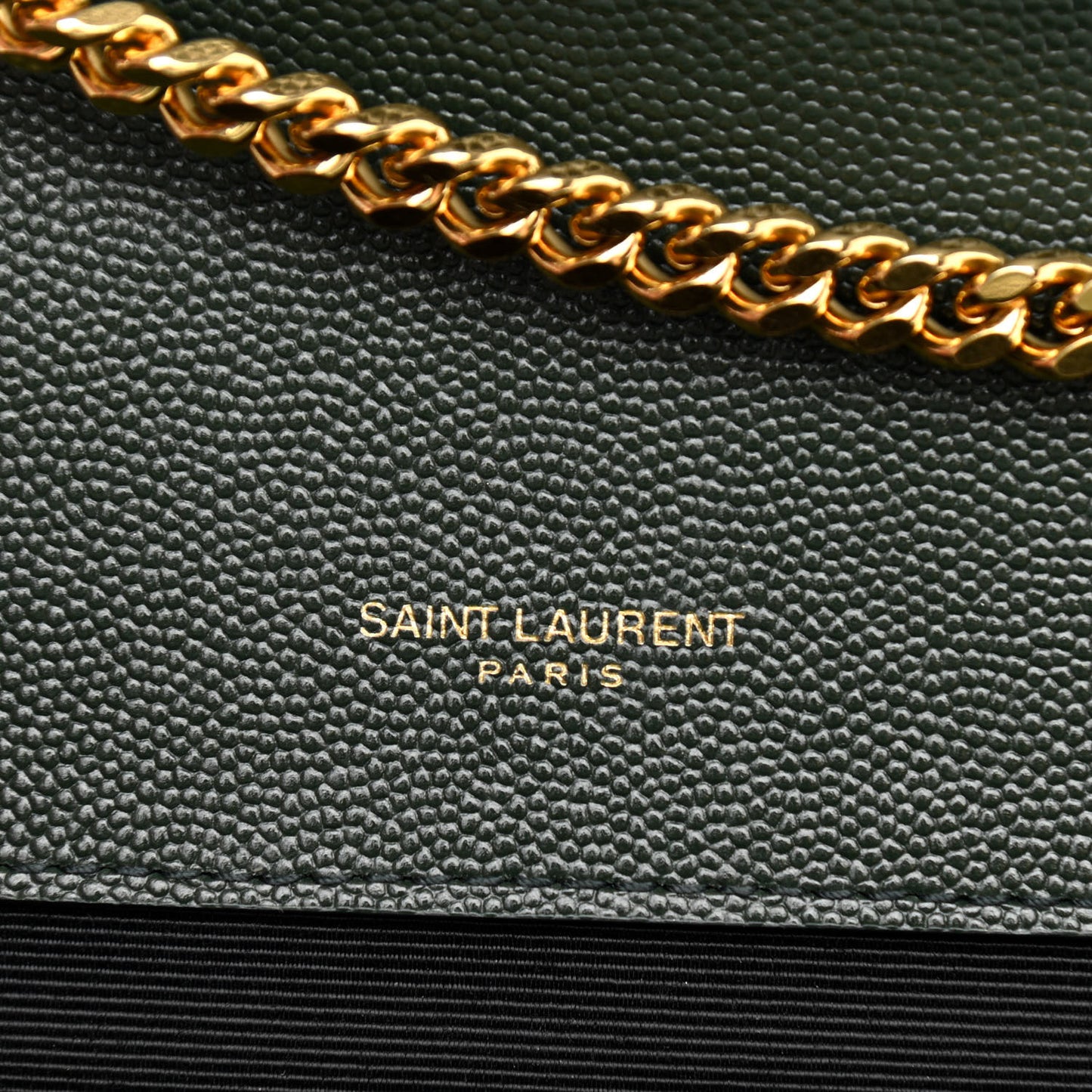 Grain De Poudre Textured Mixed Matelasse Triquilt Small Monogram Satchel Dark Green