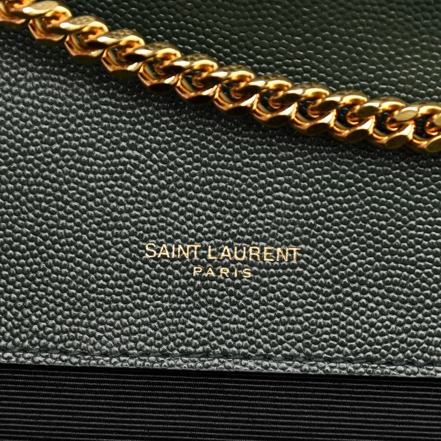 Saint Laurent Grain De Poudre Textured Mixed Matelasse Triquilt Small Monogram Satchel Dark Green 7 of 13
