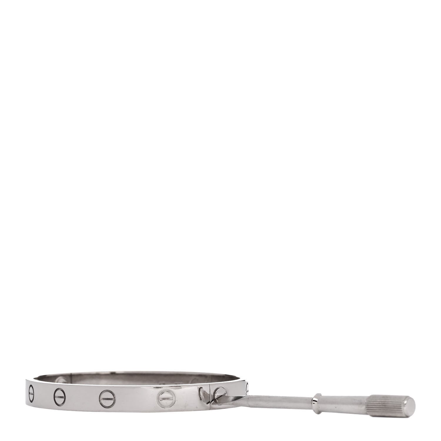 Cartier 18K White Gold LOVE Bracelet 17 3 of 8