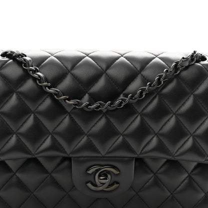 Chanel Lambskin Quilted Medium Double Flap So Black 8 of 10