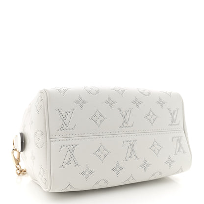 Louis Vuitton Monogram Embossed Calfskin Speedy Bandouliere 20 White Blanc 4 of 11